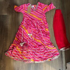 NWT pink Indian dress 18-24 months